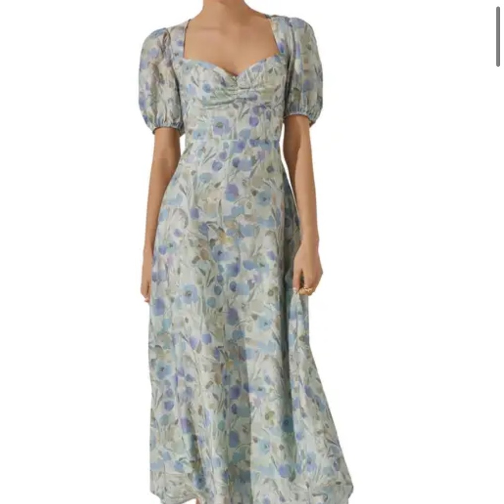 Astr Blue Floral Midi Dress